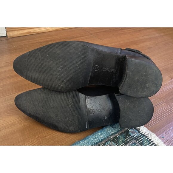 ALL SAINTS Pointy Toe Leather Boot Women 39 Slip On Harness black 9 8.5 - Picture 5 of 8